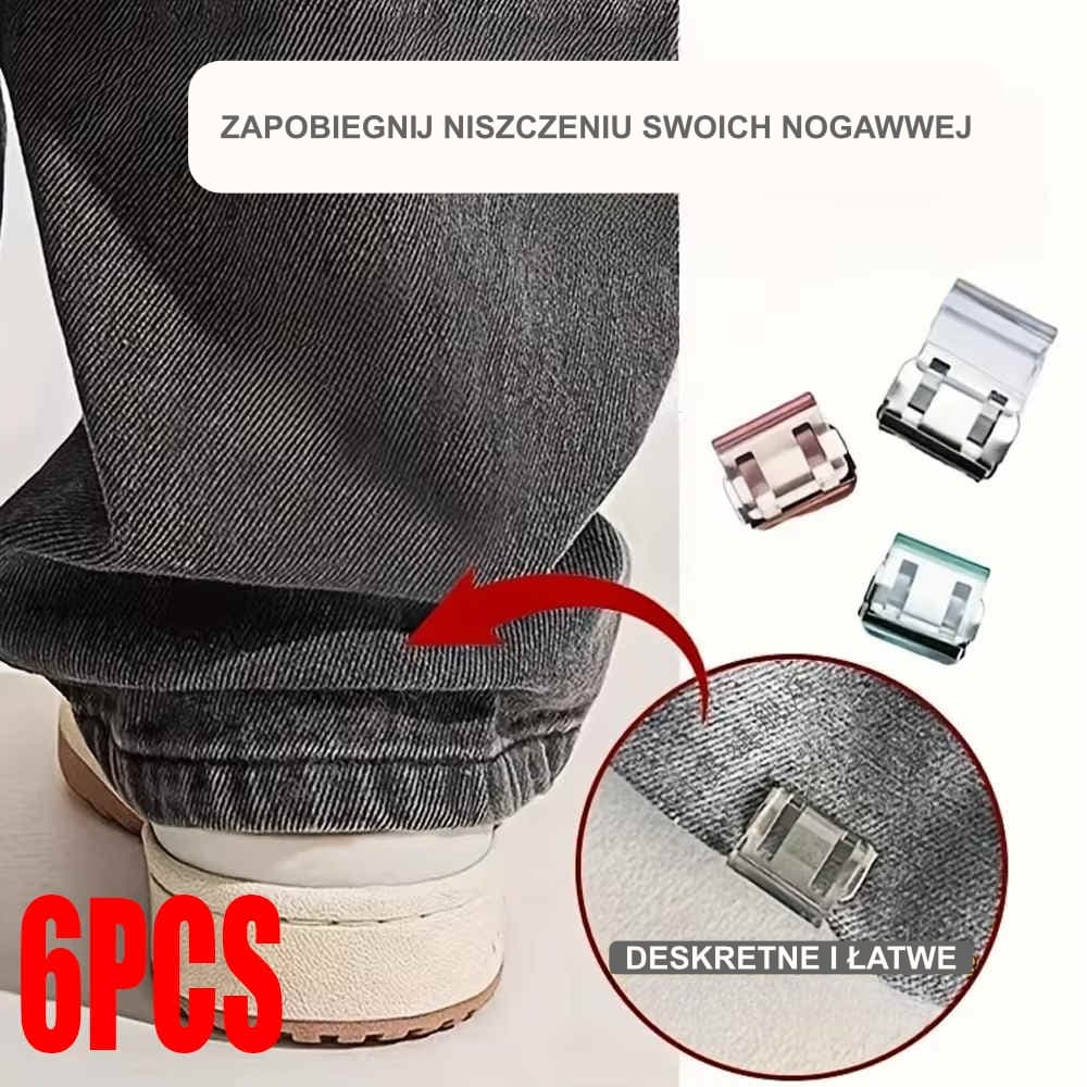 Dyskretne klipsy do skracania ubrań, bez krawca